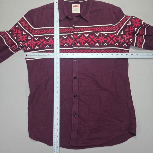 Levis Modern Fit‎ Button Down Shirt Fair Isle Pattern Long Sleeve L - Picture 6 of 6